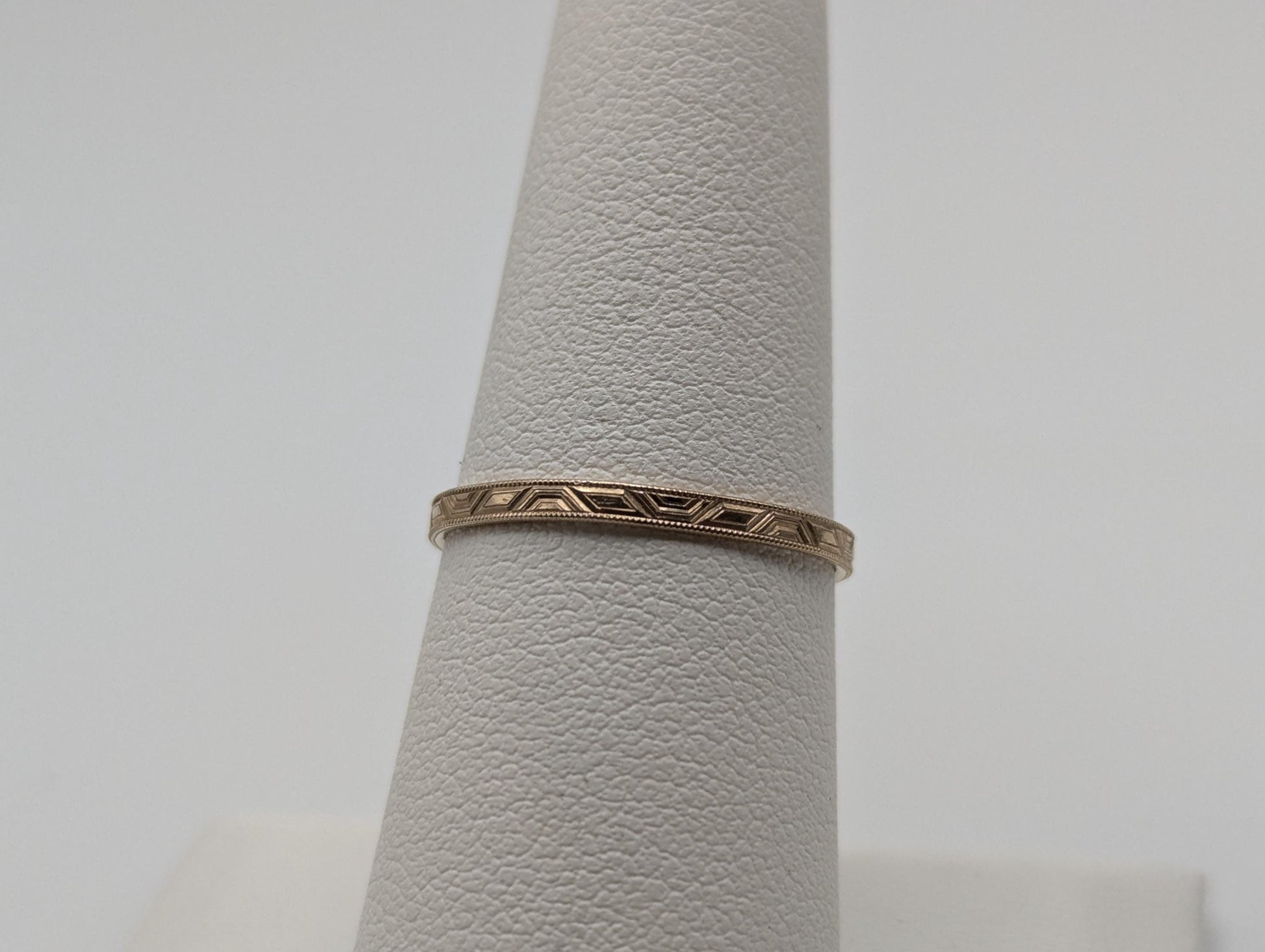 14k Yellow Gold Etched Wedding Ring Band Vintage Wedding Ring RESIZABLE