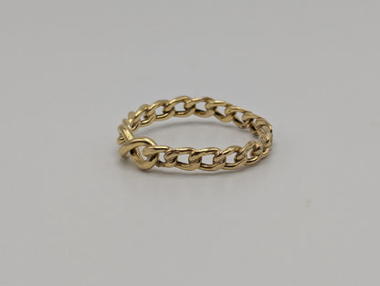 10k Yellow Gold Infinity Wedding Band. Infinity Chain Link Promise Ring.
