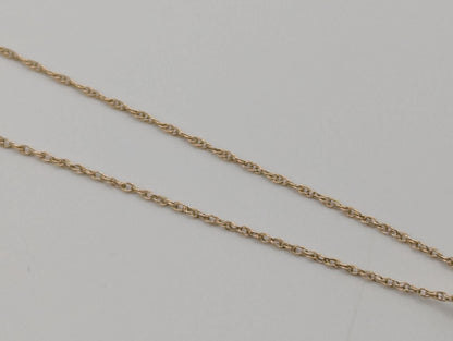 14K Yellow Gold Diamond Ruby Almond Shape Pendant Necklace Chain 16"