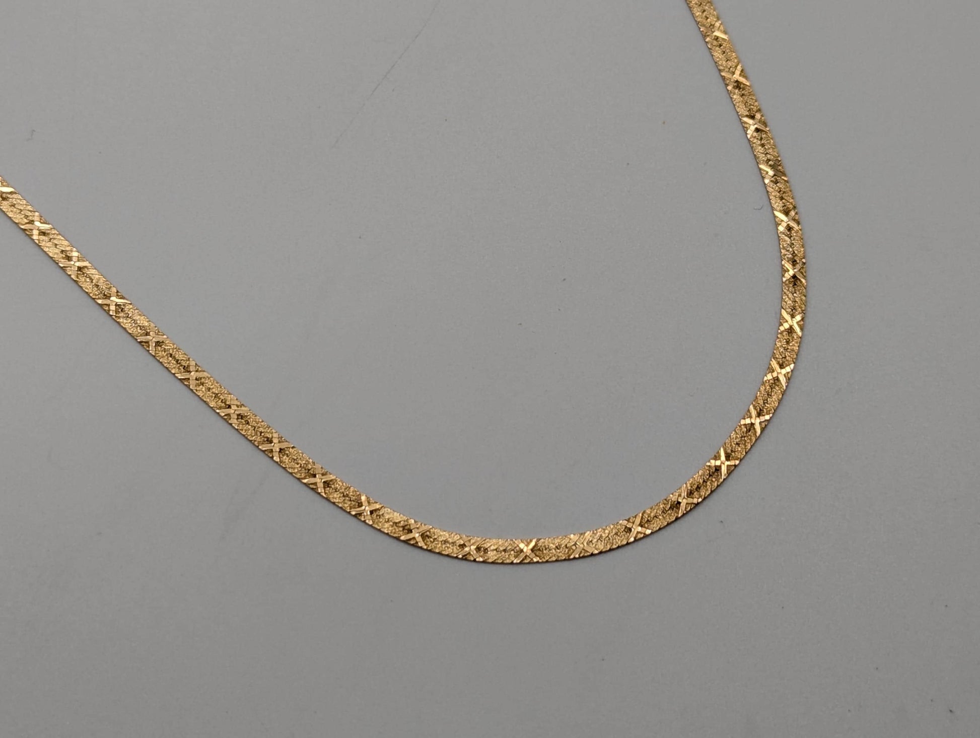 14k ITALY Solid Gold Omega Chain X Design Chain Gold Custom Necklace 20"