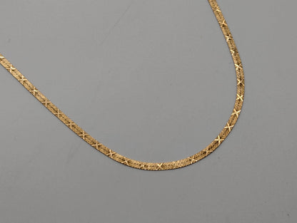 14k ITALY Solid Gold Omega Chain X Design Chain Gold Custom Necklace 20"