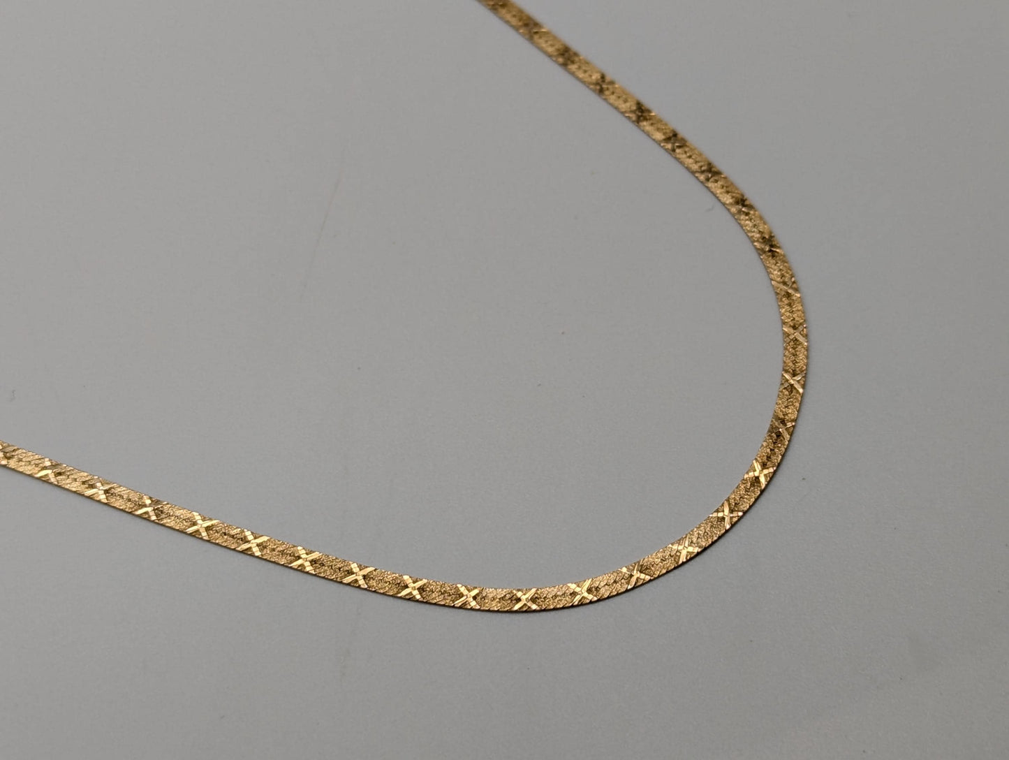 14k ITALY Solid Gold Omega Chain X Design Chain Gold Custom Necklace 20"