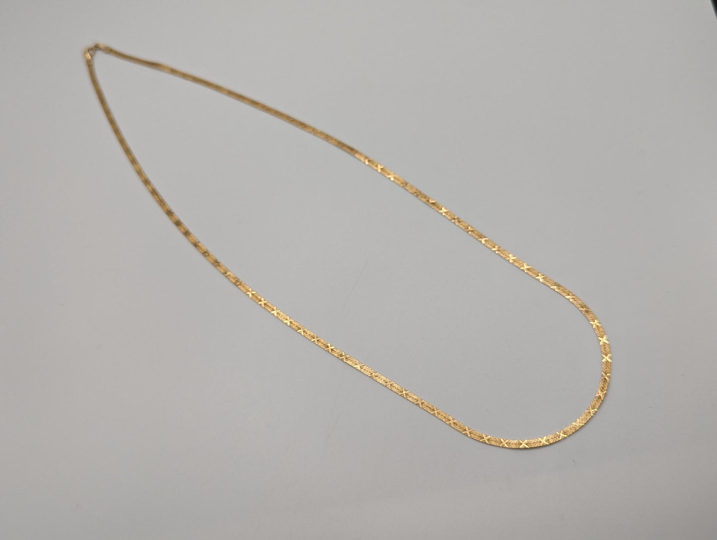 14k ITALY Solid Gold Omega Chain X Design Chain Gold Custom Necklace 20"