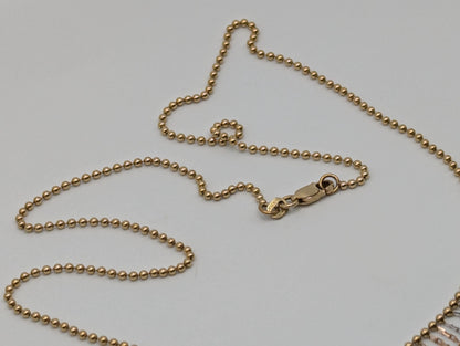 14k Multi-Gold Festoon Necklace HEAVY 7 gr Gold Bead draped Necklace Tassel Layering Necklace 20"
