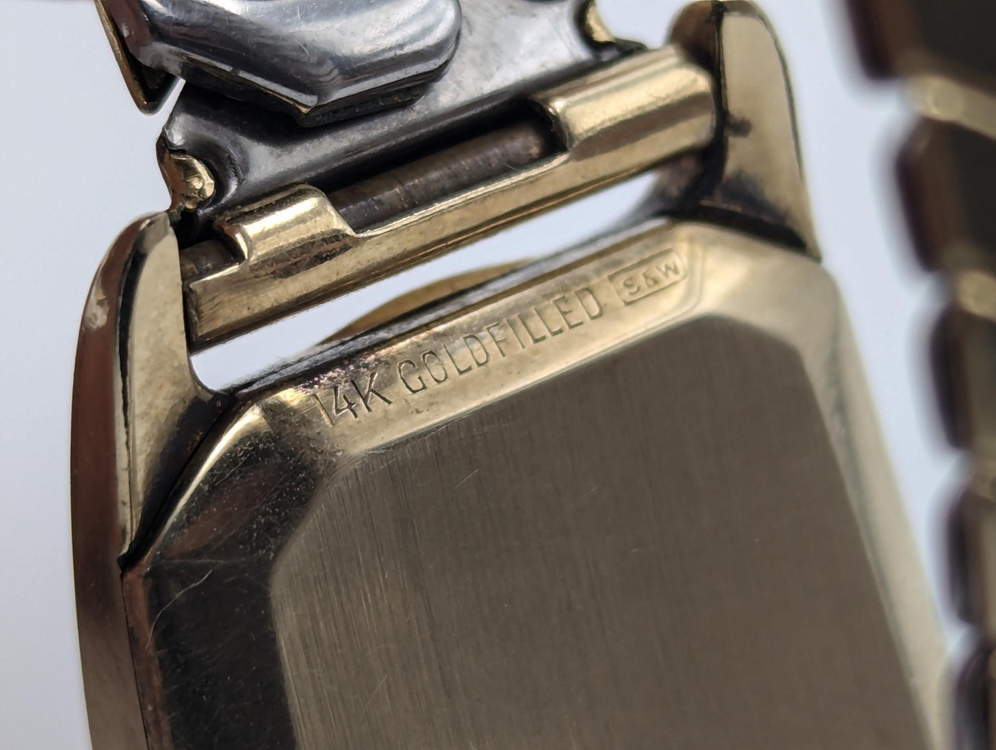 Vintage Hamiltons Men's Wristwatch 1950s 14k Gold Filled Gents 14k GF Stainless Steel Watch