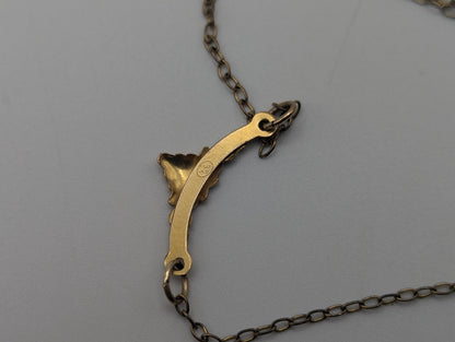 10k 12k Black Hills Rose Gold Leaf & Vine Pendant w Necklace GF Chain