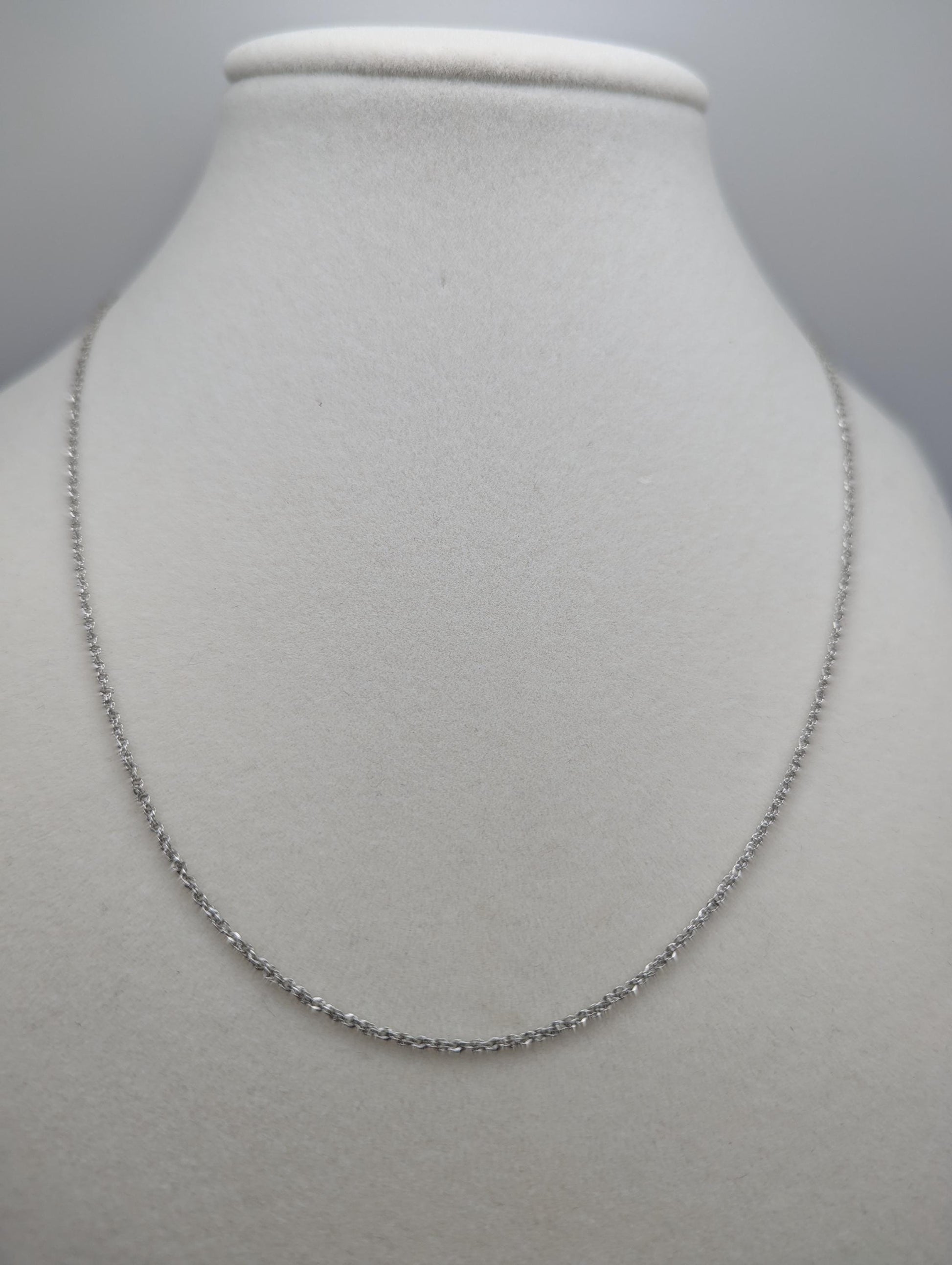 14k White Gold ITALY Classic Rope Chain. Classic Gold Silk Rope Necklace