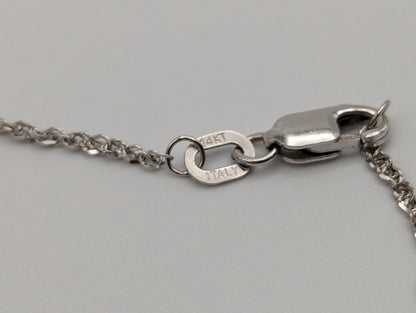 14k White Gold ITALY Classic Rope Chain. Classic Gold Silk Rope Necklace