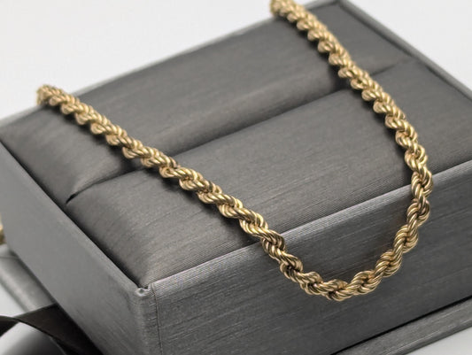 14k Yellow Gold Classic Rope Chain 16" Classic Gold Silk Rope Necklace