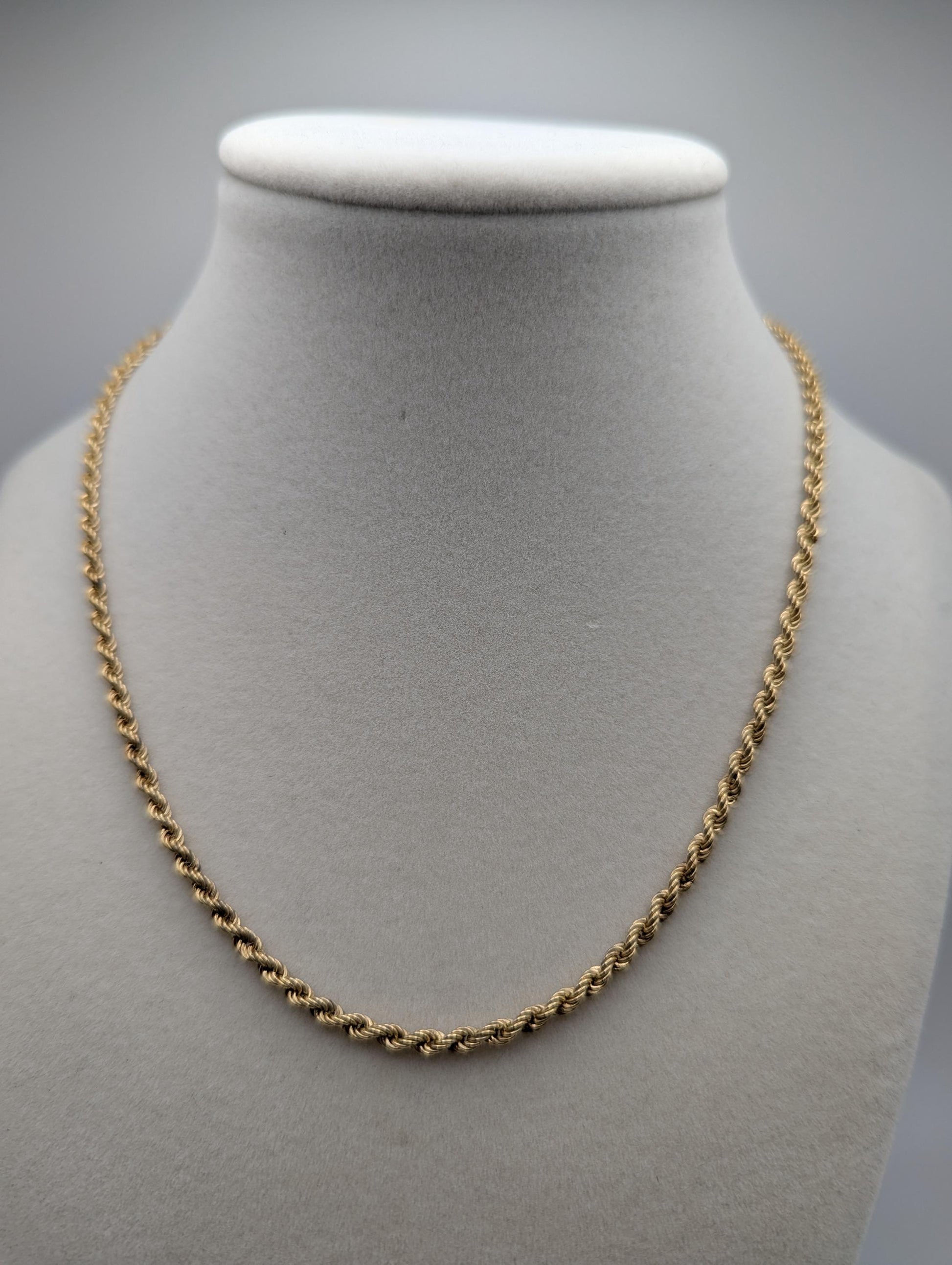 14k Yellow Gold Classic Rope Chain 16" Classic Gold Silk Rope Necklace