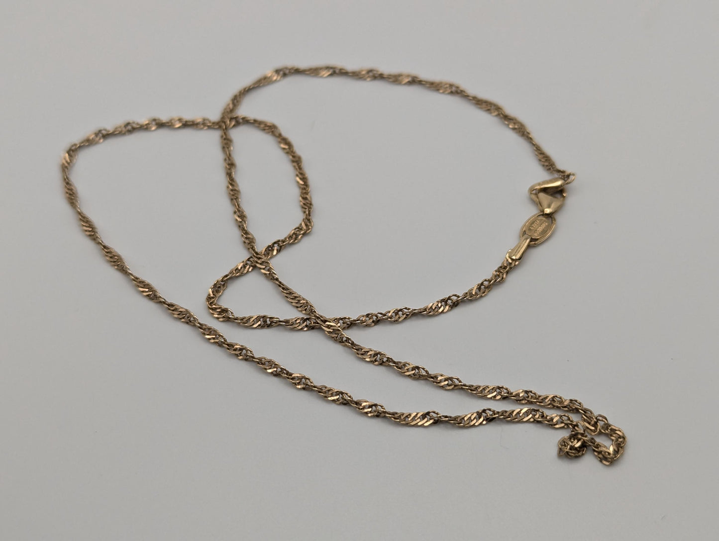 14k Yellow Gold ITALY Twisted Rope Chain. Speciality Italy Arafin Necklace 17"