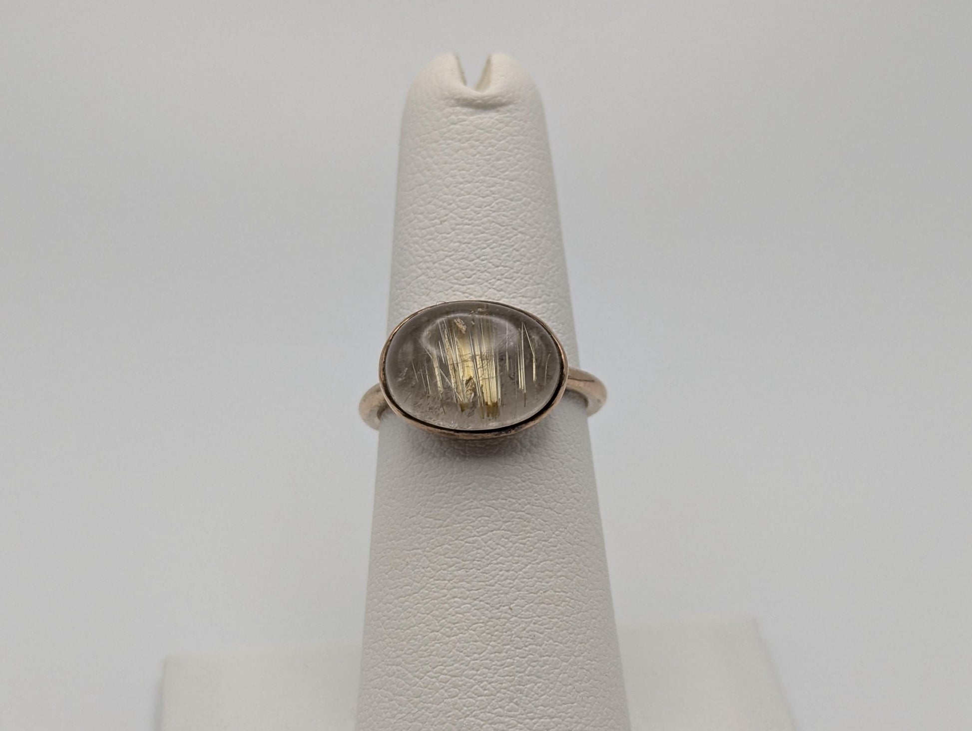 Vintage 10k Yellow Gold Rutile Quartz Ring Cabochon Rutile Quartz Ring.