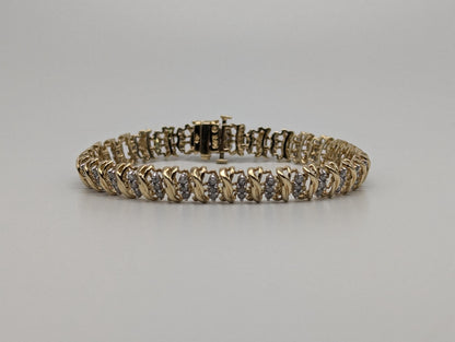 10k Diamond Tennis 13g Bracelet 2.4 ctw. 7" Womens Diamond Tennis Bangle