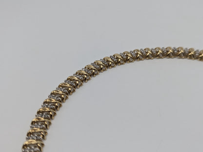 10k Diamond Tennis 13g Bracelet 2.4 ctw. 7" Womens Diamond Tennis Bangle