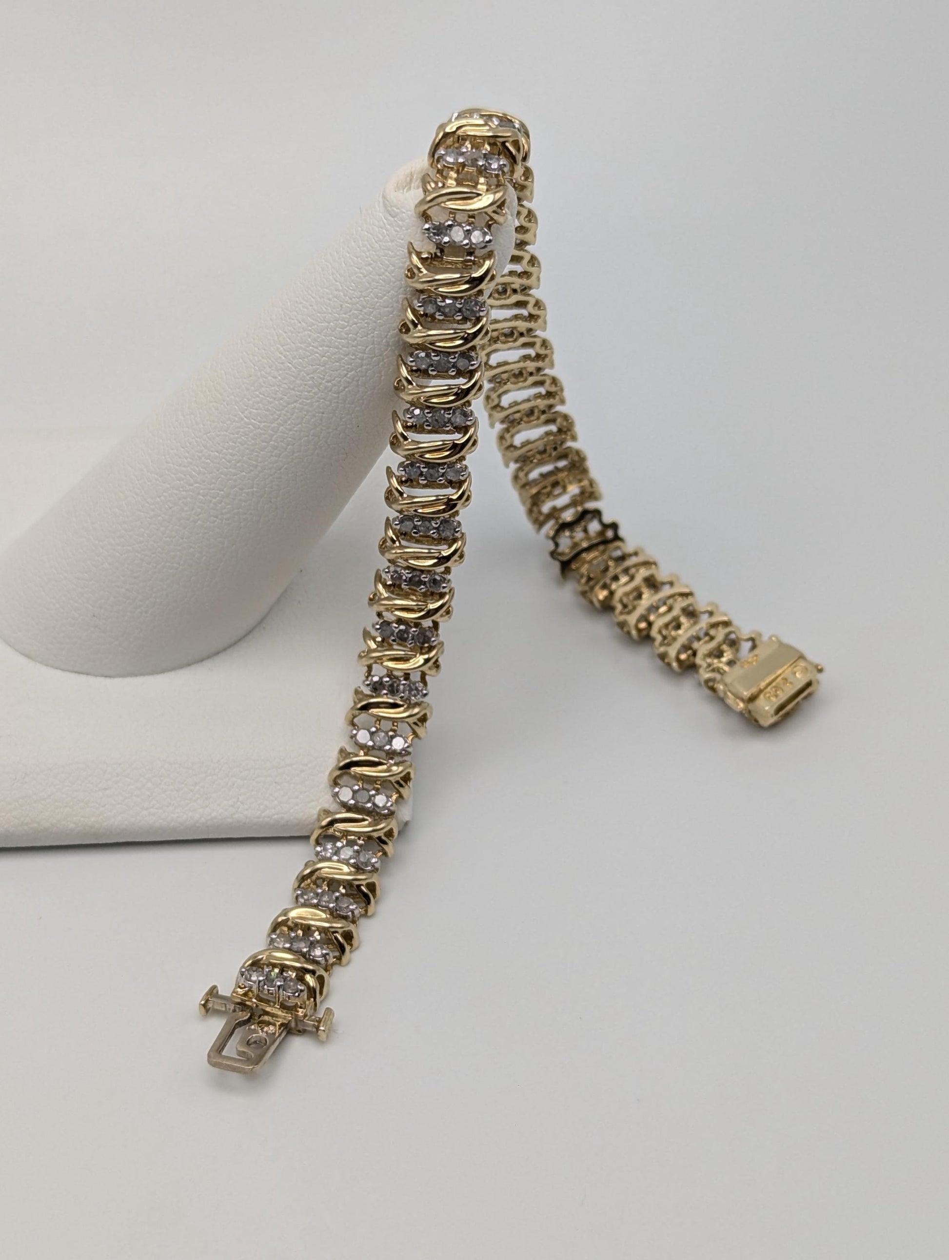 10k Diamond Tennis 13g Bracelet 2.4 ctw. 7" Womens Diamond Tennis Bangle