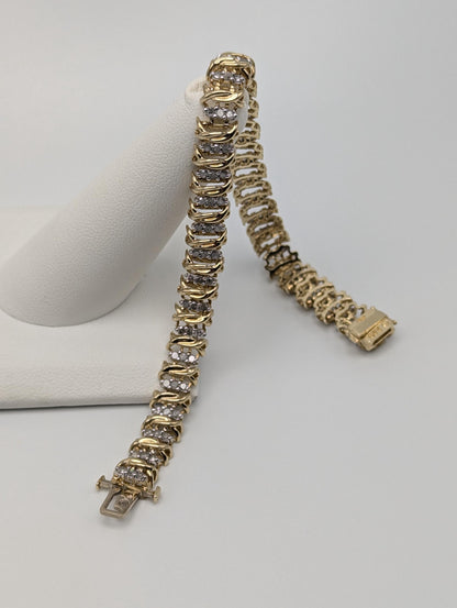10k Diamond Tennis 13g Bracelet 2.4 ctw. 7" Womens Diamond Tennis Bangle