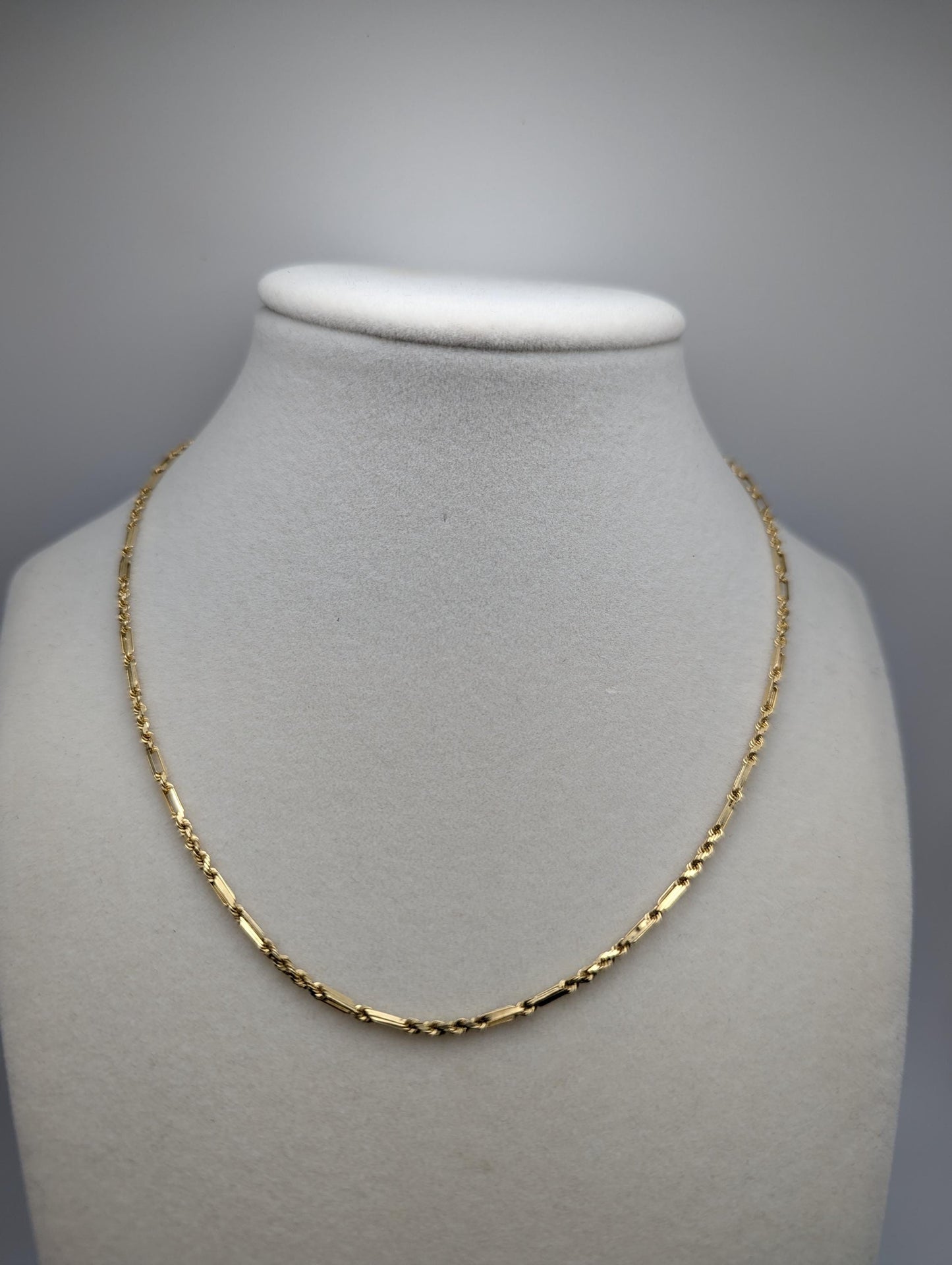 14k Yellow Gold Tube Link Necklace Rope Chain 16" Classic Gold Silk Rope Necklace