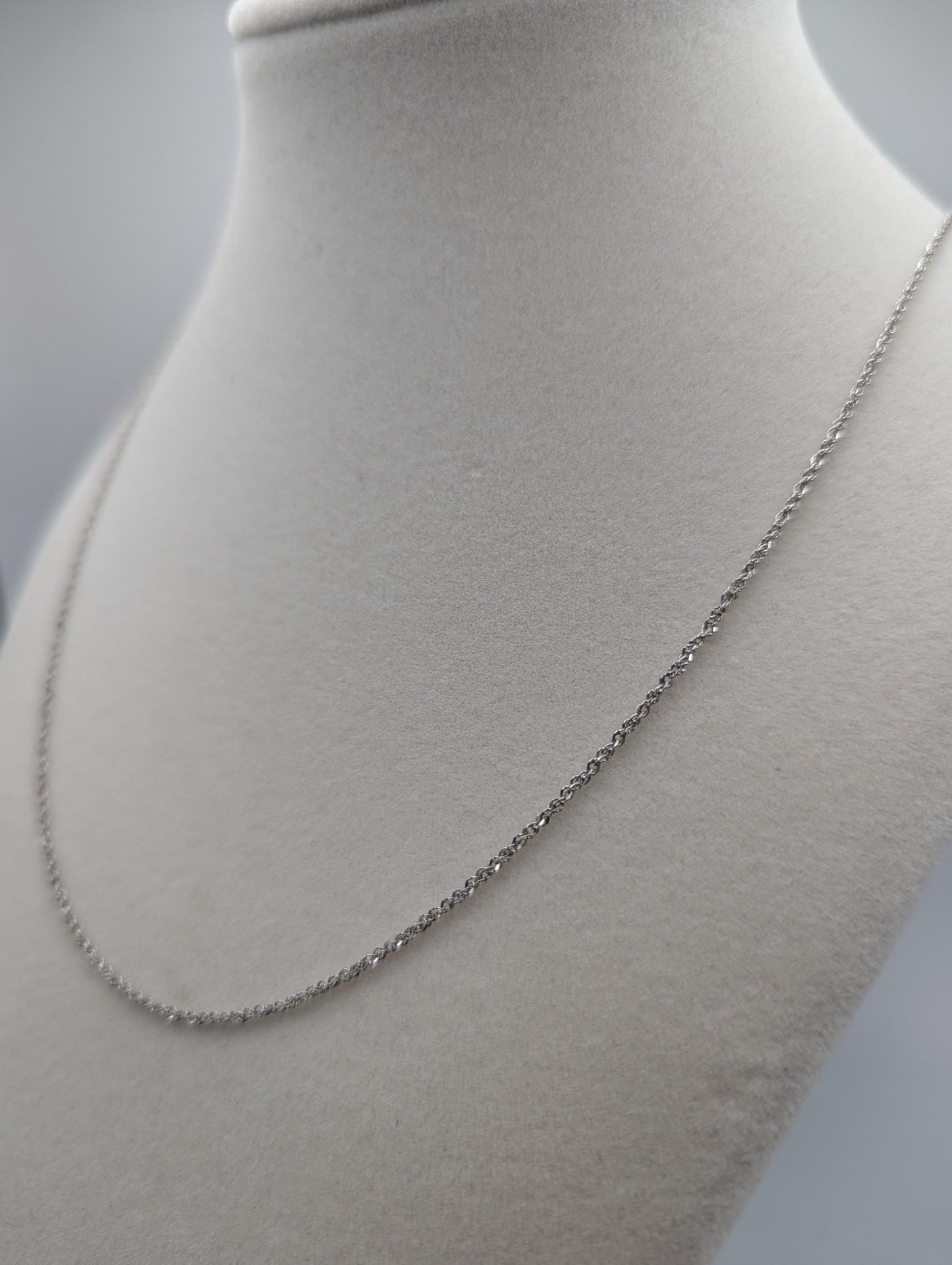 14k White Gold ITALY Classic Rope Chain. Classic Gold Silk Rope Necklace