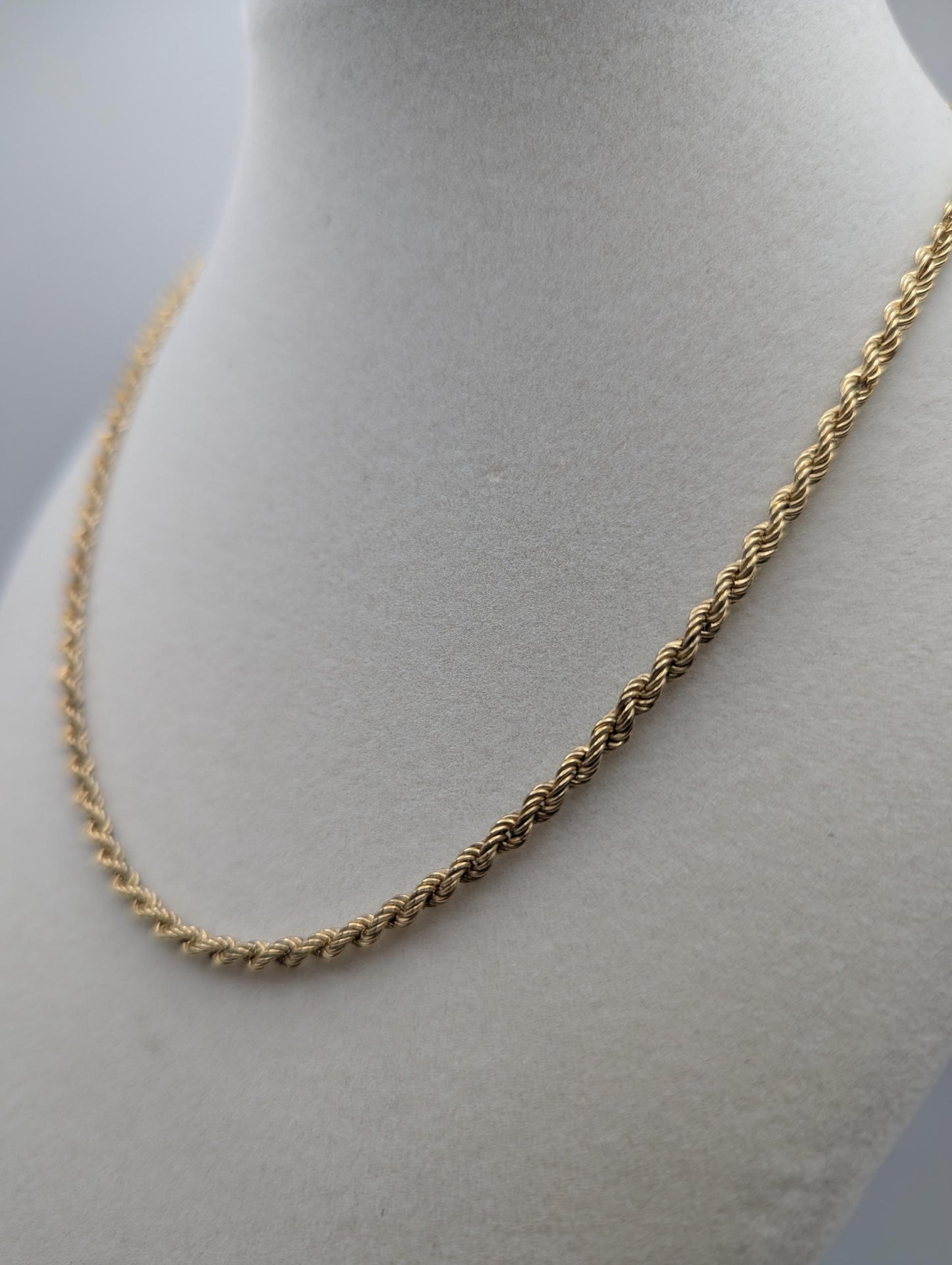 14k Yellow Gold Classic Rope Chain 16" Classic Gold Silk Rope Necklace