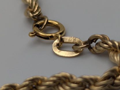 14k Yellow Gold Classic Rope Chain 16" Classic Gold Silk Rope Necklace