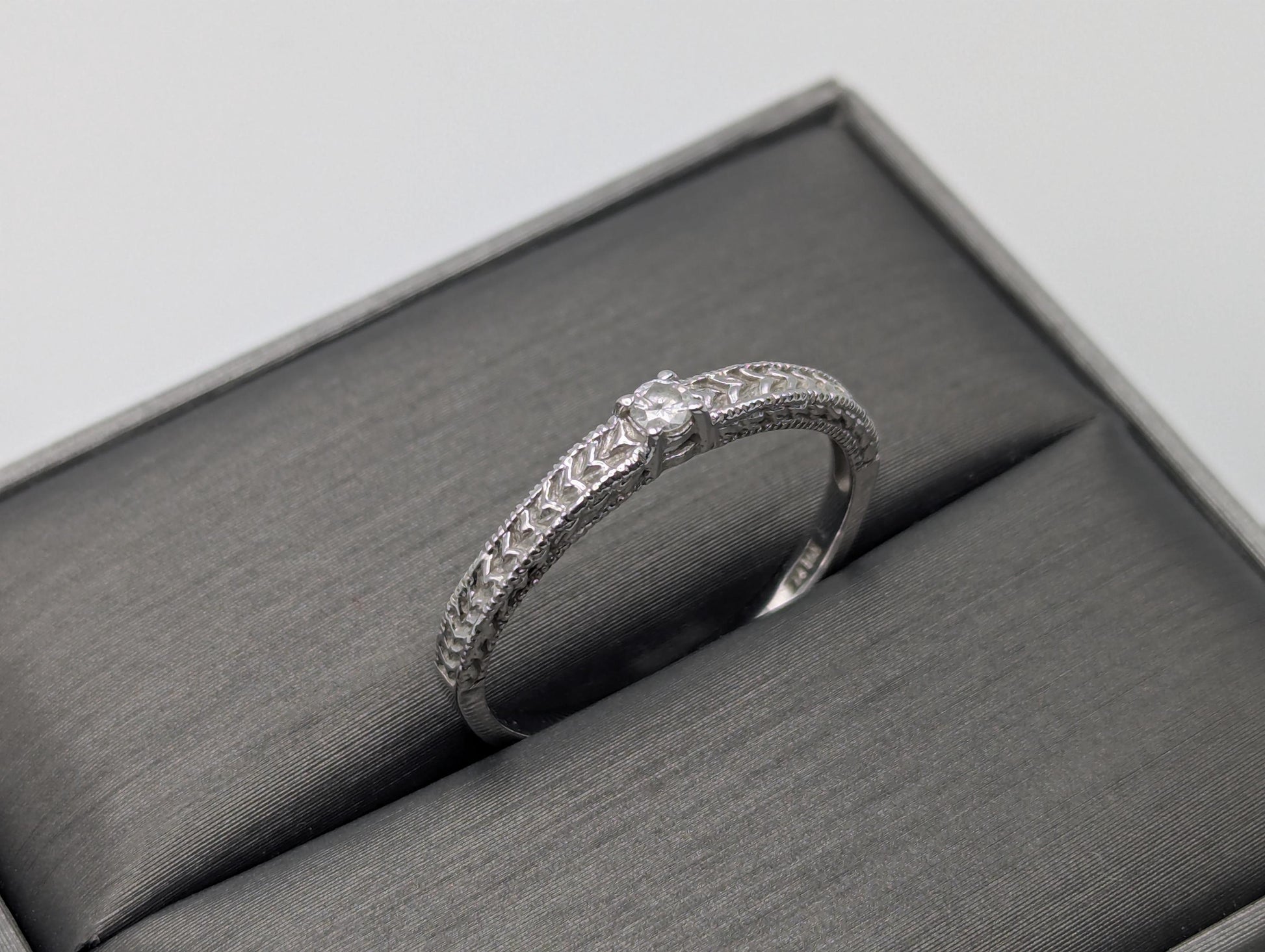 10k White Gold Band Diamond Engagement Ring White Gold Diamond Promise Ring