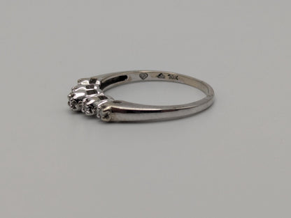 10k White Gold Band Diamond Engagement Promise Ring Wedding Ring