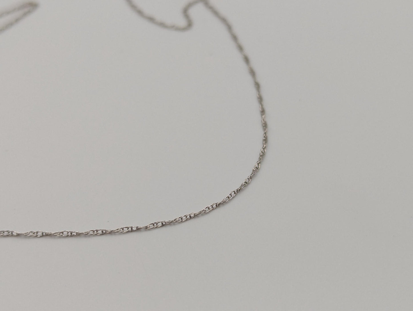 14k White Gold Chain Necklace 17" Chain Dainty Chain Link Necklace