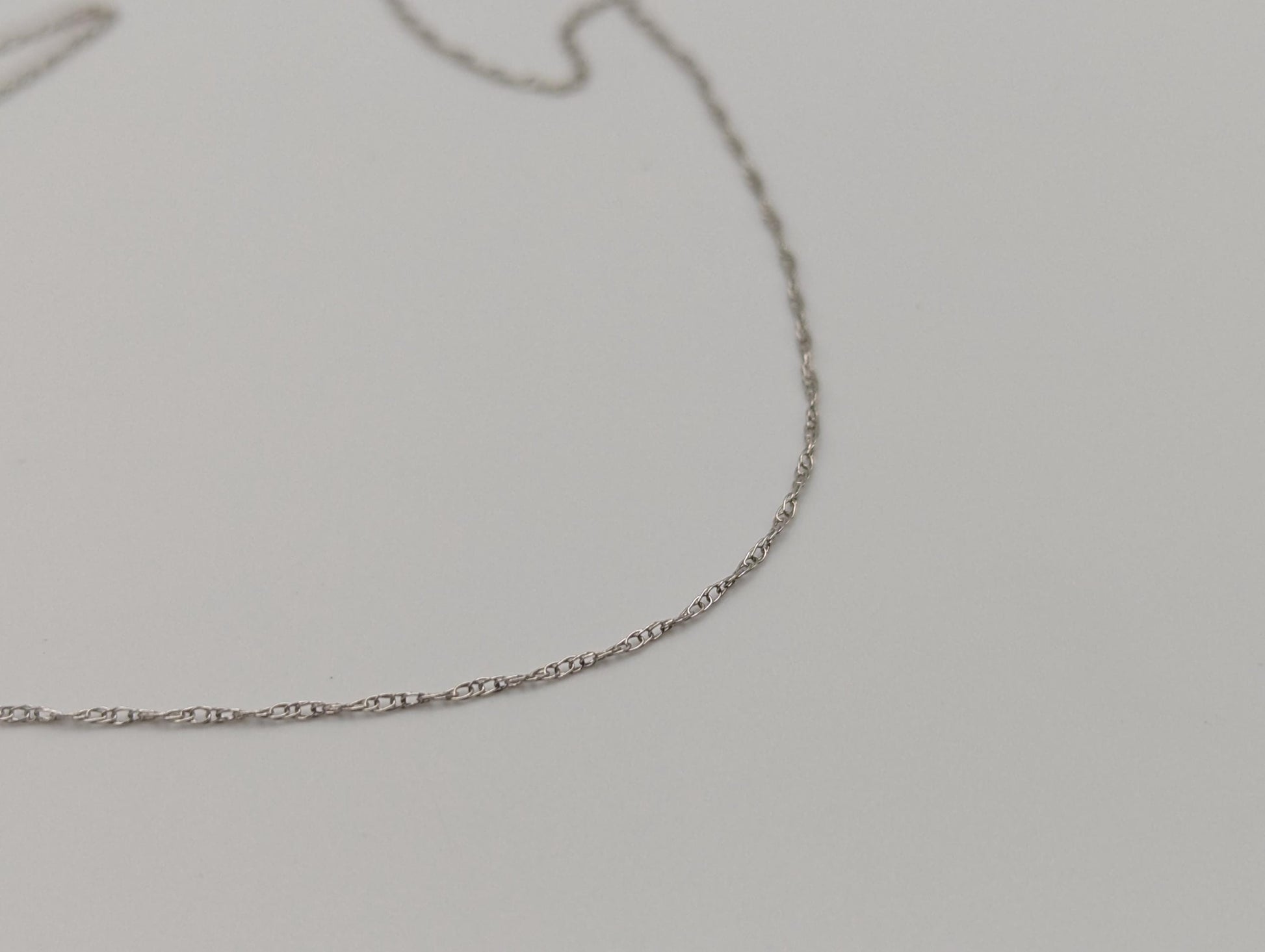 14k White Gold Chain Necklace 17" Chain Dainty Chain Link Necklace