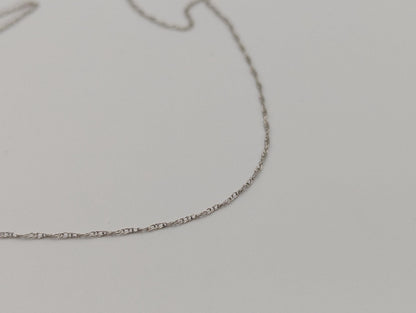 14k White Gold Chain Necklace 17" Chain Dainty Chain Link Necklace
