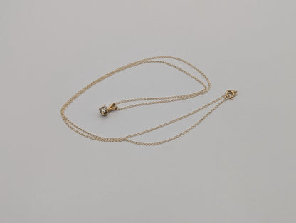 14k Yellow Gold Diamond Necklace. Diamond Solitare Necklace 17"