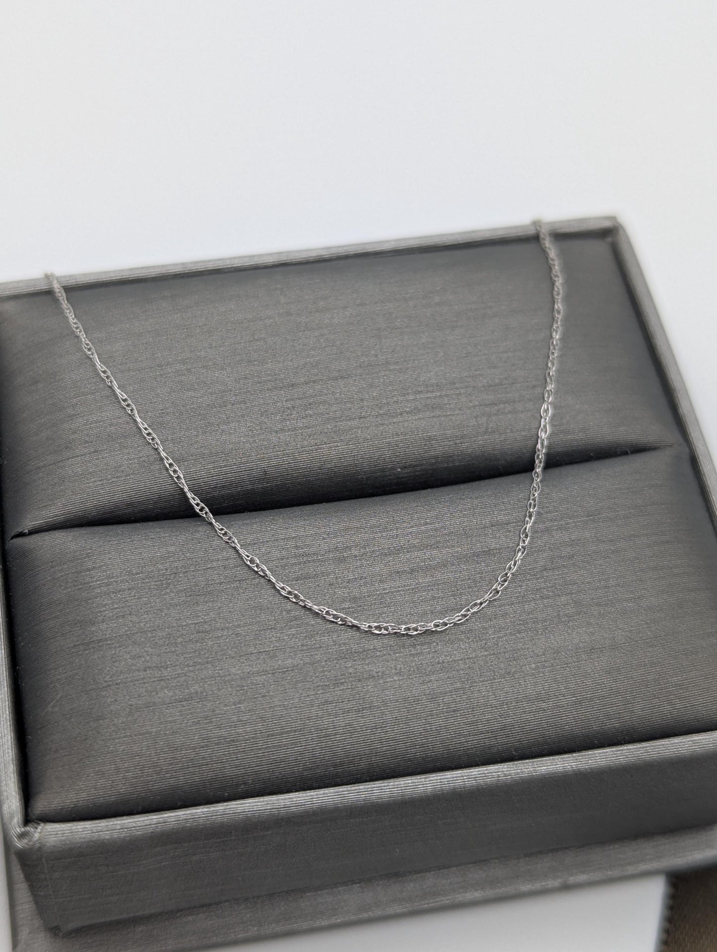 14k White Gold Chain Necklace 17" Chain Dainty Chain Link Necklace