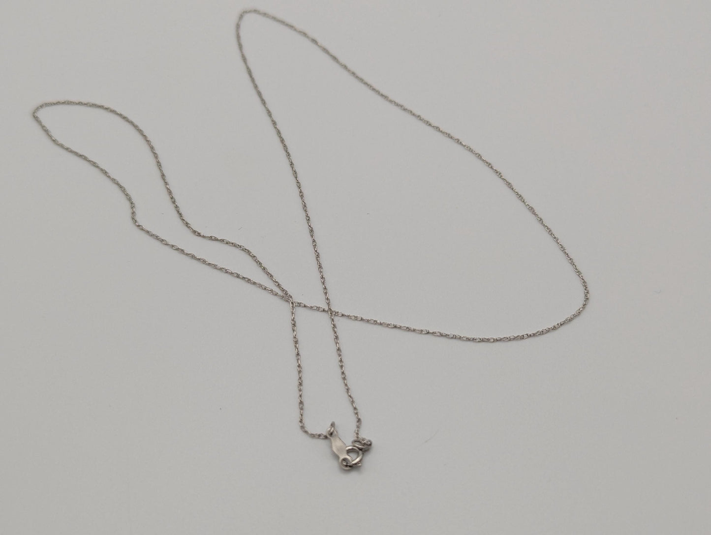 14k White Gold Chain Necklace 17" Chain Dainty Chain Link Necklace