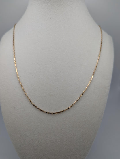 14k Yellow Solid Gold ITALY Triangle Link Chain Necklace Speciality Link Chain 24"