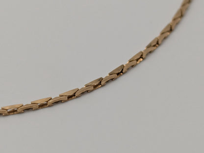 14k Yellow Solid Gold ITALY Triangle Link Chain Necklace Speciality Link Chain 24"