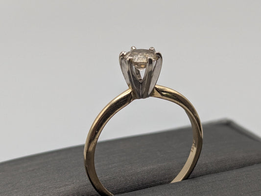 14k Yellow Gold Diamond 0.5 ct Solitaire Ring Wedding Band Promise Ring Engagement Ring