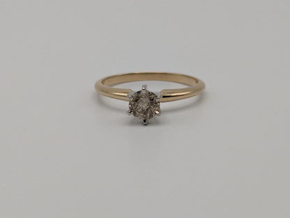 14k Yellow Gold Diamond 0.5 ct Solitaire Ring Wedding Band Promise Ring Engagement Ring