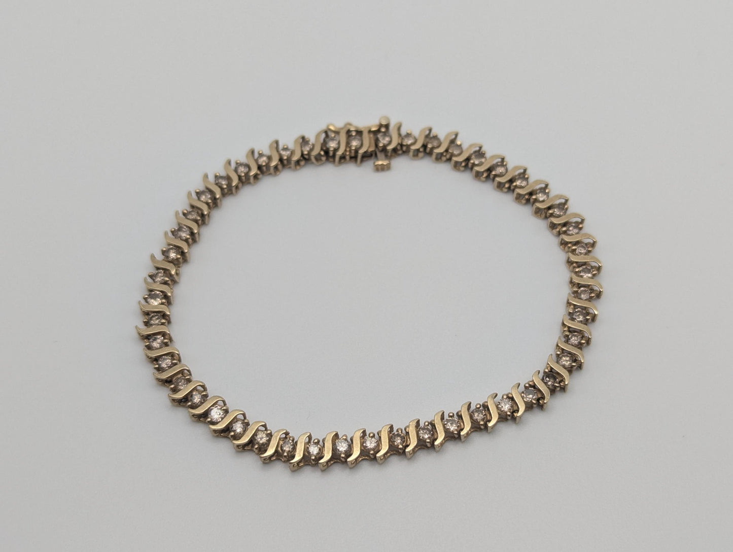 10k Yellow Gold 2.4 ctw Diamonds HEAVY 7.2 grams Bracelets Women Tennis Bracelet 7"