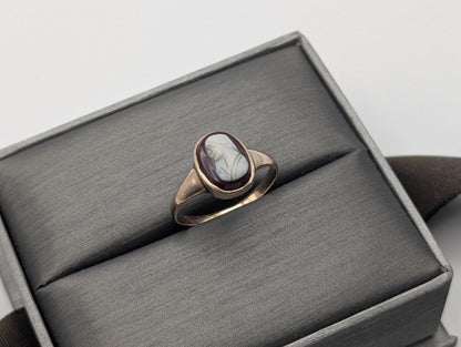 Antique 10k Gold Carnelian Cameo Ring Victorian Ring Cameo Statement Pinky Ring