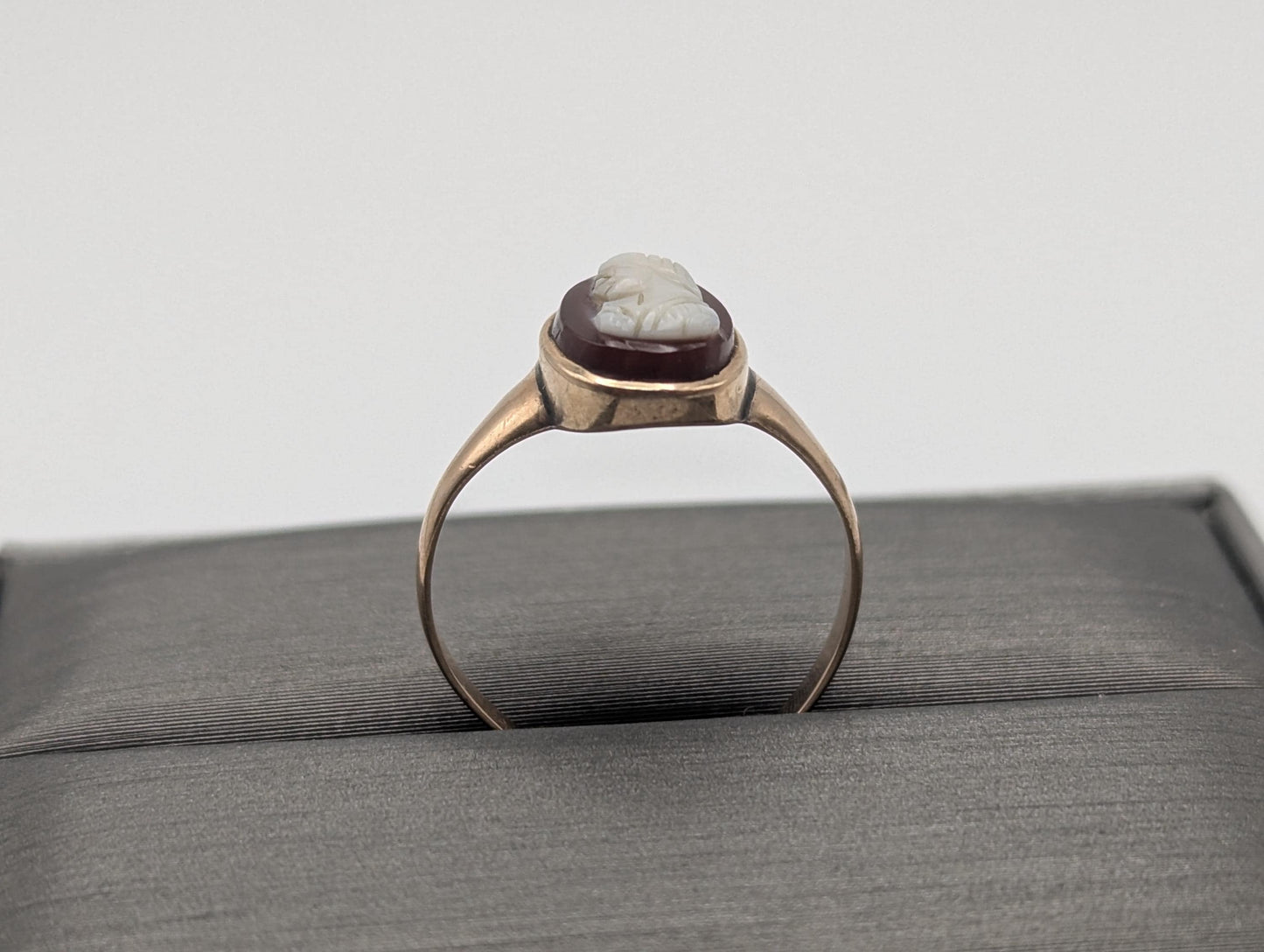 Antique 10k Gold Carnelian Cameo Ring Victorian Ring Cameo Statement Pinky Ring