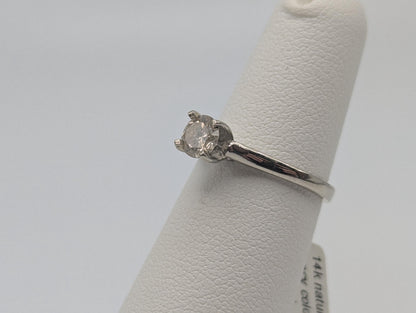 14k White Gold APPRAISED 0.5 ct Diamond Solitare Engagement Wedding Promise Ring
