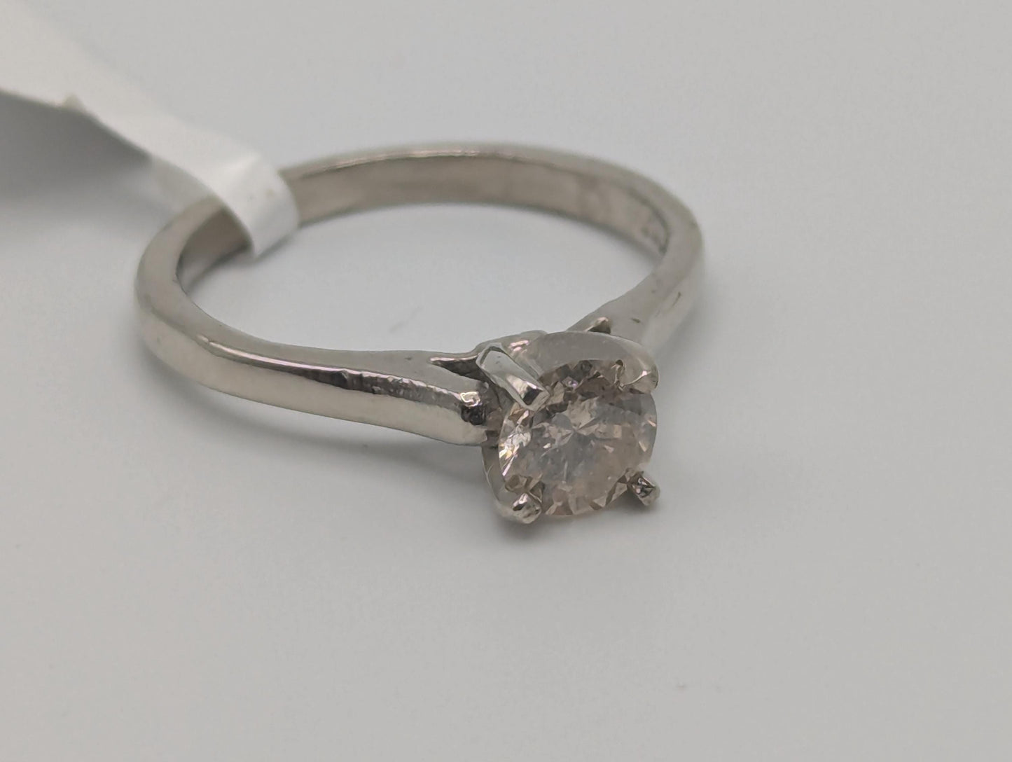 14k White Gold APPRAISED 0.5 ct Diamond Solitare Engagement Wedding Promise Ring