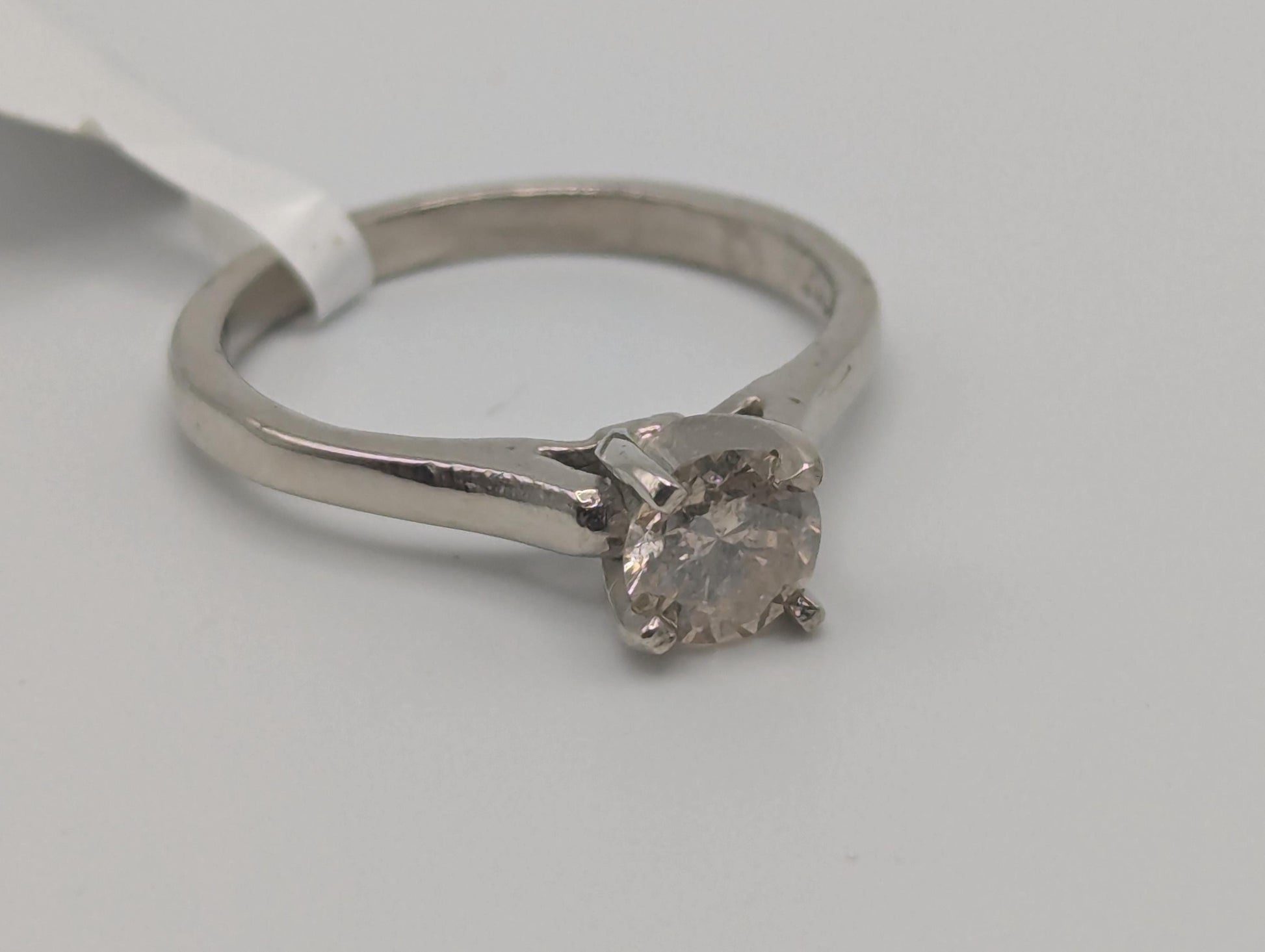 14k White Gold APPRAISED 0.5 ct Diamond Solitare Engagement Wedding Promise Ring