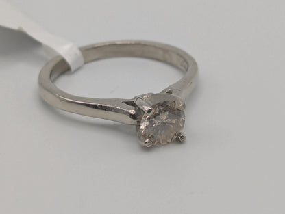 14k White Gold APPRAISED 0.5 ct Diamond Solitare Engagement Wedding Promise Ring