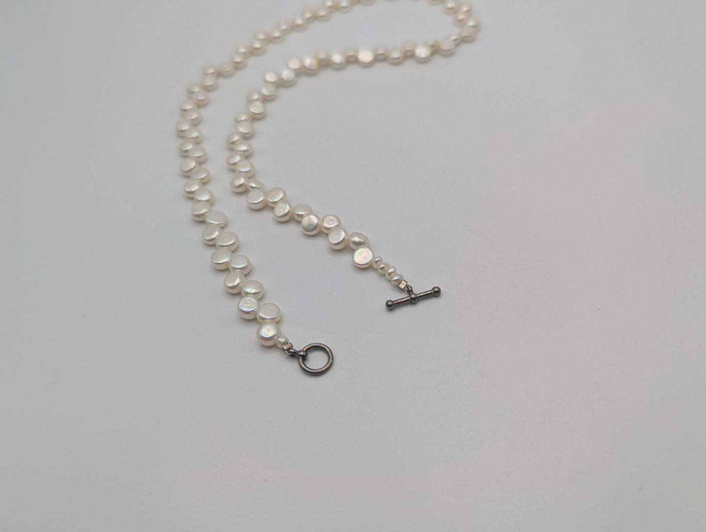 Vintage Flat White Pearl Necklace Pearl Choker.