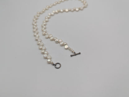Vintage Flat White Pearl Necklace Pearl Choker.