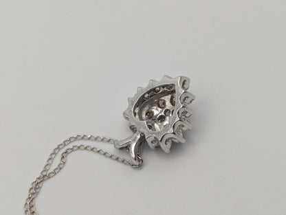 14K White Gold 1.1 ctw Diamond Love Heart w/Gold Chain Diamond Heart Pendant