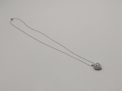 14K White Gold 1.1 ctw Diamond Love Heart w/Gold Chain Diamond Heart Pendant