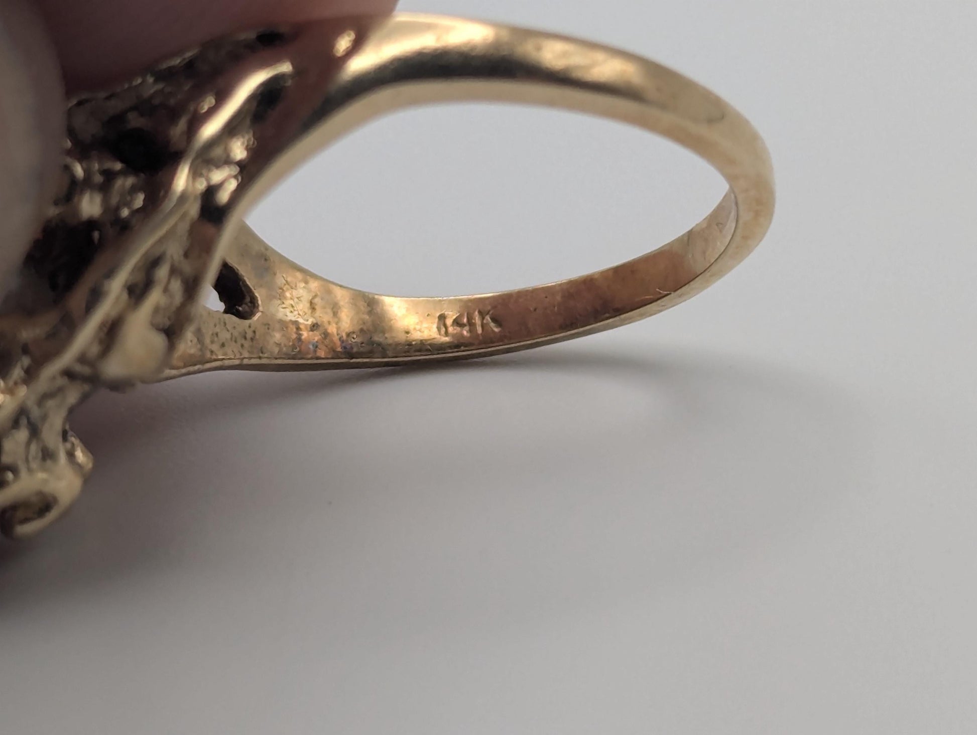 14k Yellow Gold Vintage Pearl Nugget Cluster Ring Cocktail Statement Vintage Ring.