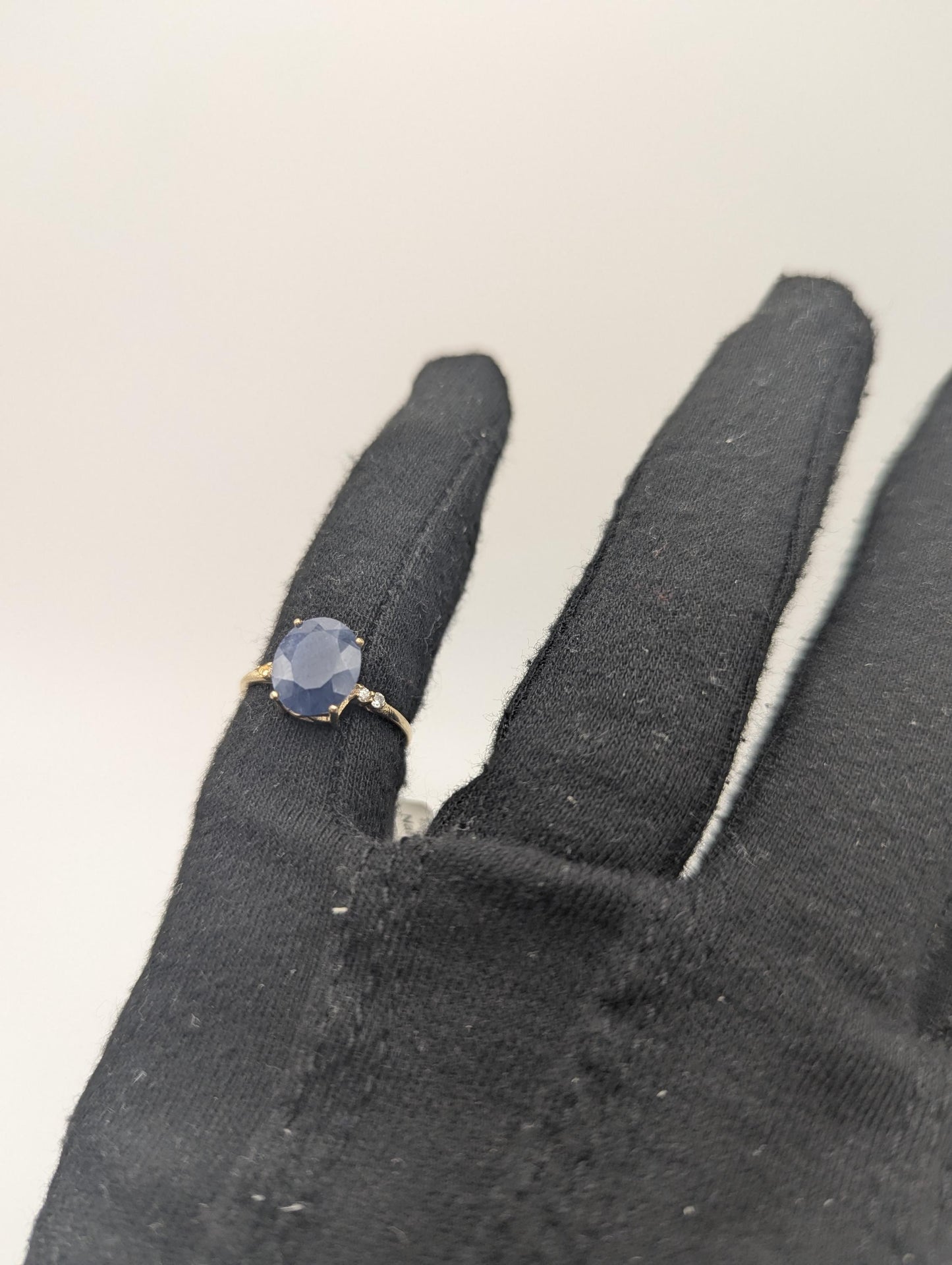 10k Yellow Gold Appraised! Oval Sapphire Diamond Promise Wedding Ring