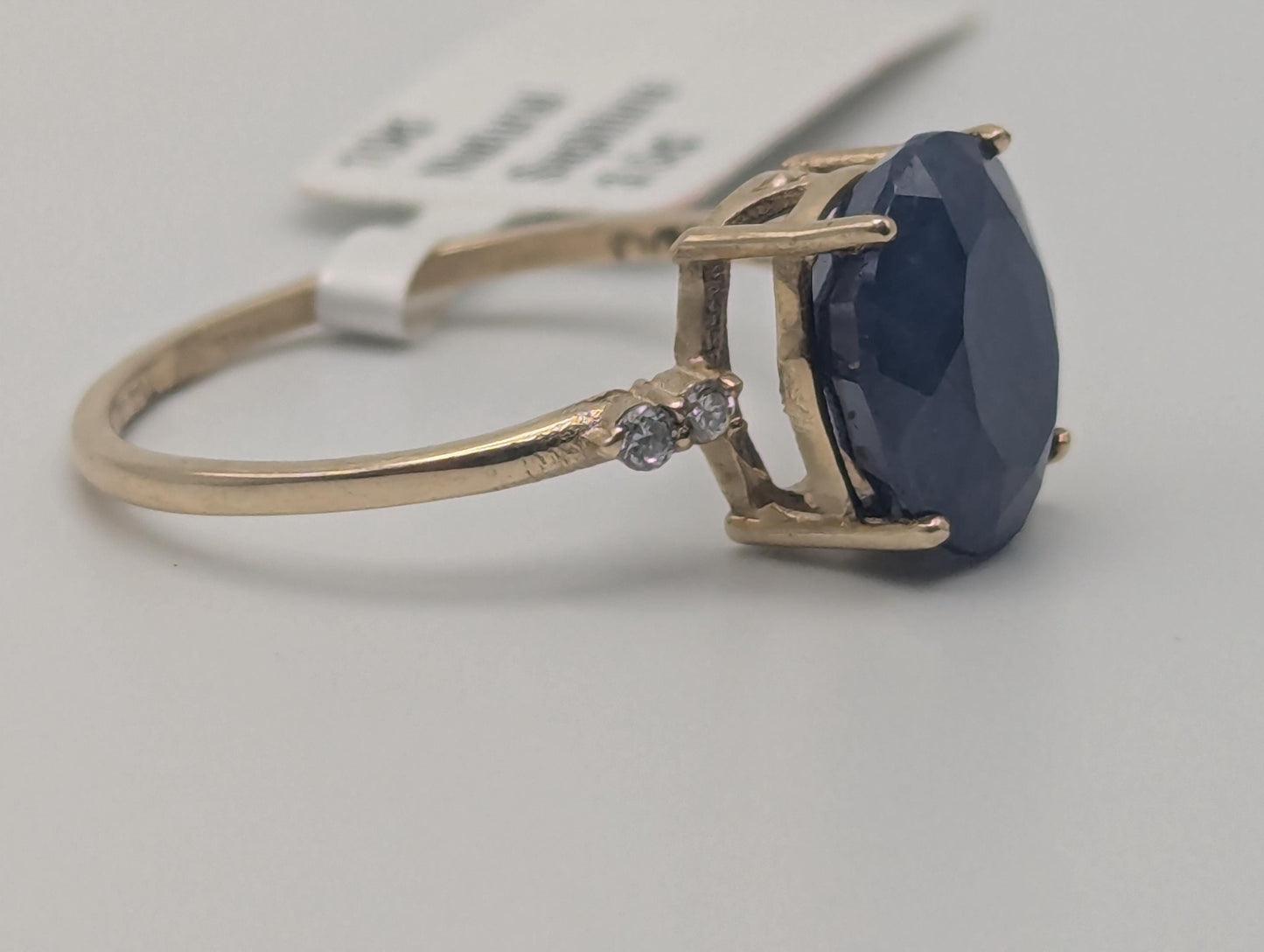 10k Yellow Gold Appraised! Oval Sapphire Diamond Promise Wedding Ring